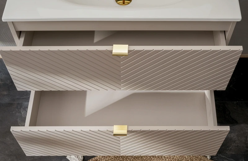 Zestaw mebli łazienkowych VIVA CASHMERE szafka 80 cm 2 szuflady - detal