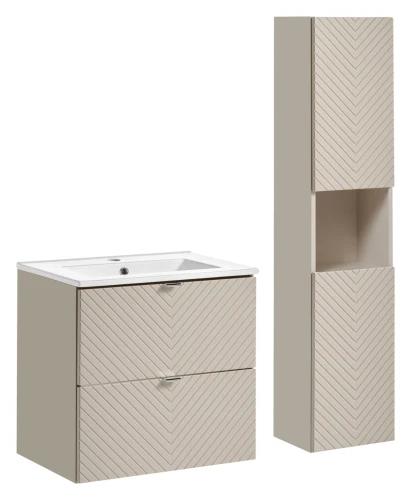 Zestaw mebli łazienkowych VIVA CASHMERE z umywalką Dance i słupkiem - 3 elementy