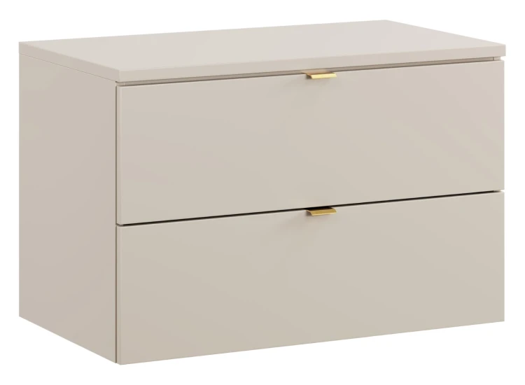 Szafka łazienkowa pod umywalkę 80 cm DALIA CASHMERE 2 szuflady - aranżacja z blatem
