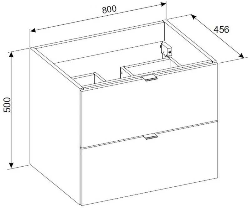 Szafka łazienkowa pod umywalkę 80 cm DALIA CASHMERE 2 szuflady - wymiary