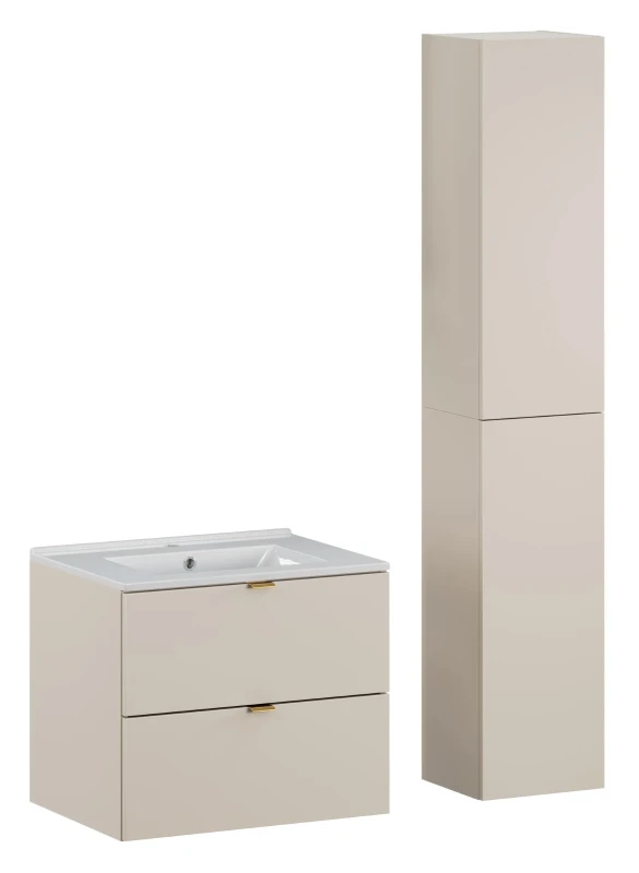 Zestaw mebli łazienkowych DALIA CASHMERE z szafką 60 cm z umywalką LAVA i słupkiem - 4 elementy