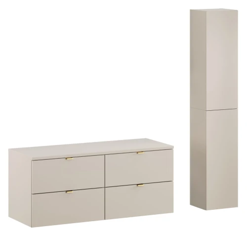 Zestaw mebli łazienkowych DALIA CASHMERE 120 cm z blatem 120 cm i słupkiem - 5 elementów