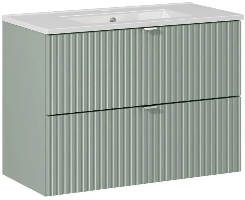 Zestaw mebli łazienkowych LINE REED GREEN szafka 80 cm 2 szuflady z umywalką Dance