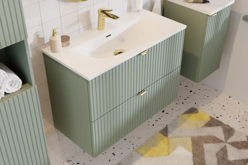 Zestaw mebli łazienkowych LINE REED GREEN - aranżacja