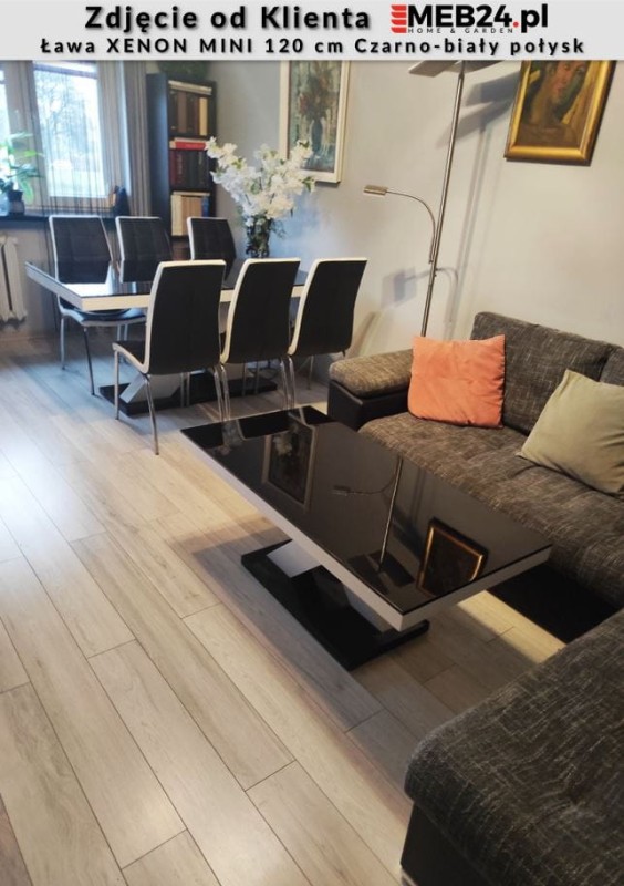 Ława XENON MINI 120 cm Czarno-biały połysk - zdjęcie od klienta