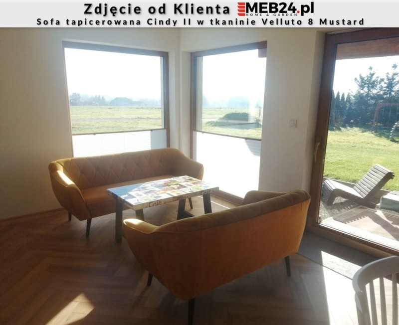 Sofa tapicerowana Cindy II w stylu skandynawskim - zdjęcie od klienta