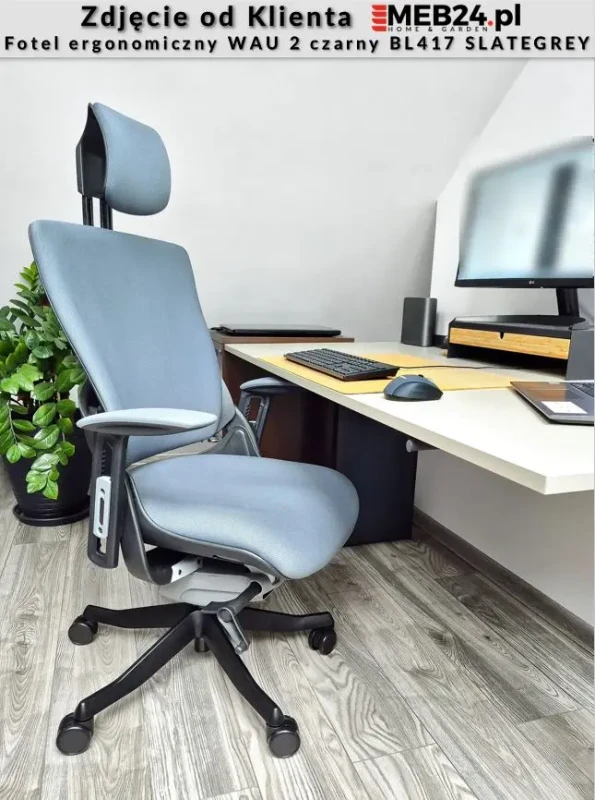 Fotel gabinetowy ergonomiczny WAU 2 czarny BL417 SLATEGREY  - zdjęcie od klienta