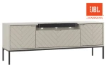 Szafka RTV Aspen VI 150 cm trzydrzwiowa z wbudowanym głośnikiem JBL do salonu kaszmirowa