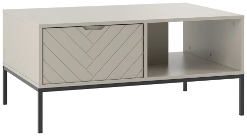 Stolik kawowy Aspen V 104 cm ława dwudrzwiowa metalowe nóżki do salonu  kaszmirowa