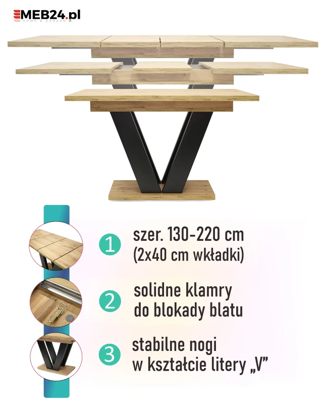 Stół Lara rozkładany 130-210