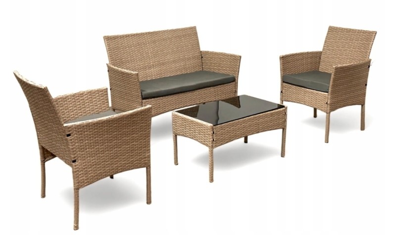 Zestaw mebli ogrodowych z technorattanu Hawana Naturalny