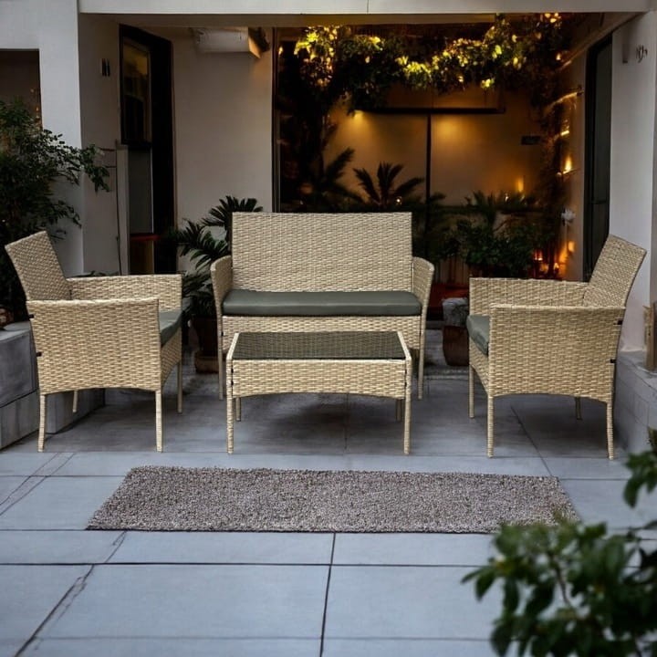 Zestaw mebli ogrodowych z technorattanu Hawana Naturalny