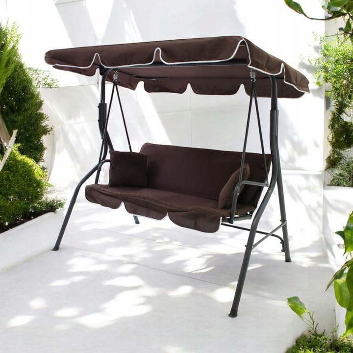 Huśtawka ogrodowa wolnostojąca Nrico 3 osobowa Brąz