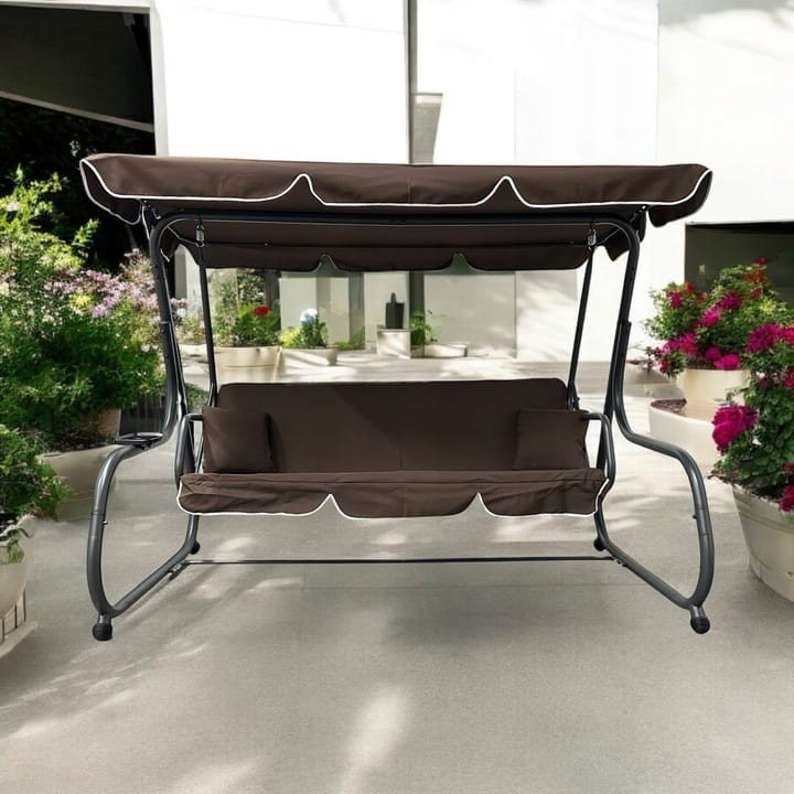 Huśtawka ogrodowa rozkładana Korda XXL duża Brąz