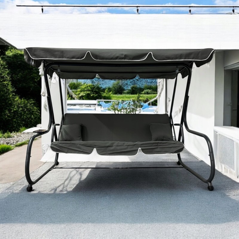 Huśtawka ogrodowa rozkładana Korda XXL duża Brąz