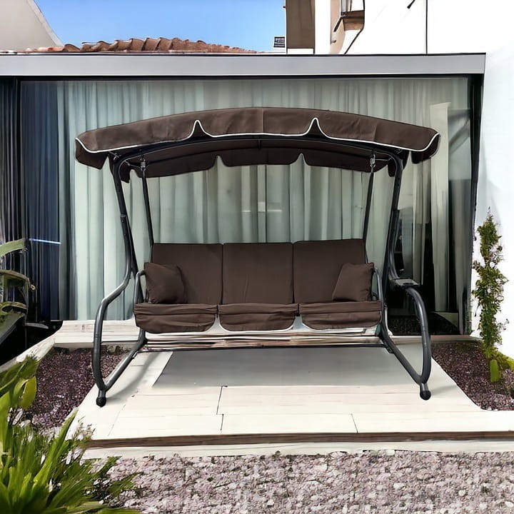 Huśtawka ogrodowa wolnostojąca Ragabas XXL duża Brąz