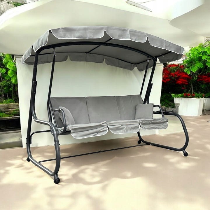 Huśtawka ogrodowa wolnostojąca Ragabas XXL duża Jasny szary