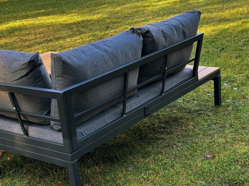 Narożnik ogrodowy Poliwood z poduszkami + Stolik Brązowy