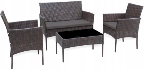 Zestaw mebli ogrodowych z technorattanu Hawana Brąz