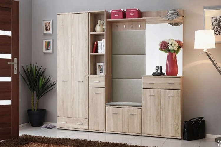 Lustro Amario 60 cm z półką do przedpokoju dąb sonoma