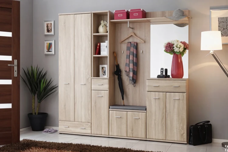 Lustro Amario 60 cm z półką do przedpokoju dąb sonoma
