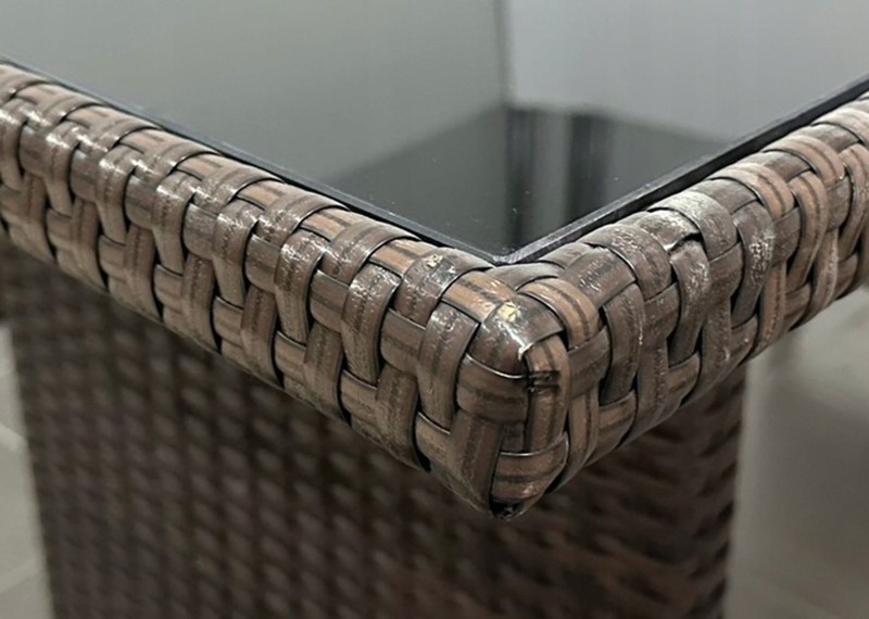 Zestaw mebli ogrodowych z technorattanu Puerto Brąz + Szare poduszki