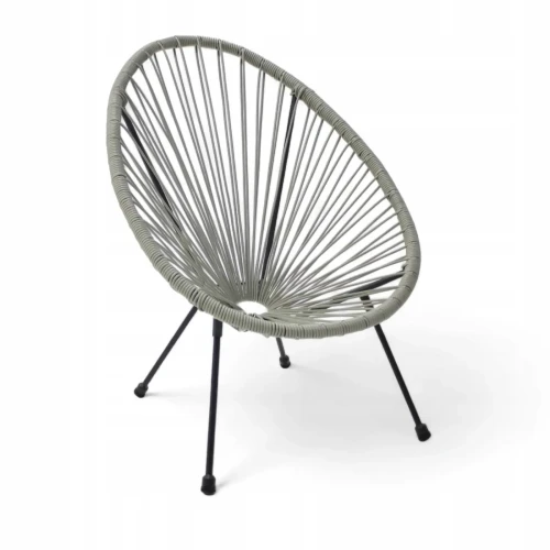 Krzesło ogrodowe dla dzieci z technorattanu Mini Kids Szary