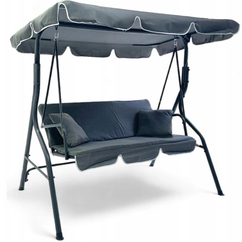 Huśtawka ogrodowa wolnostojąca Nrico 3 osobowa Szary