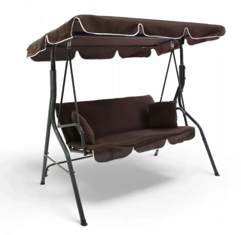Huśtawka ogrodowa wolnostojąca Nrico 3 osobowa Brąz