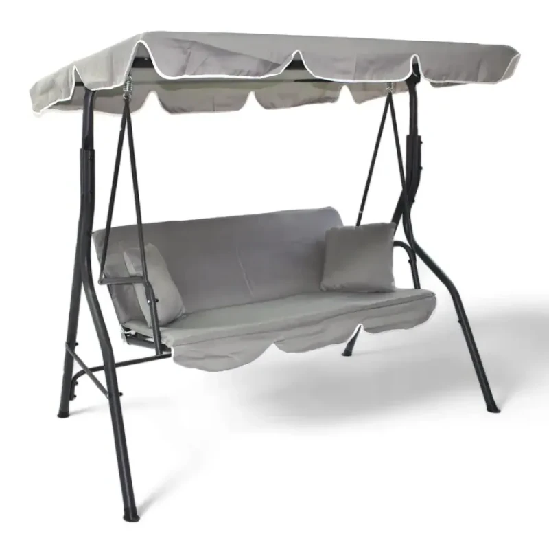 Huśtawka ogrodowa wolnostojąca Nrico 3 osobowa Jasny Szary