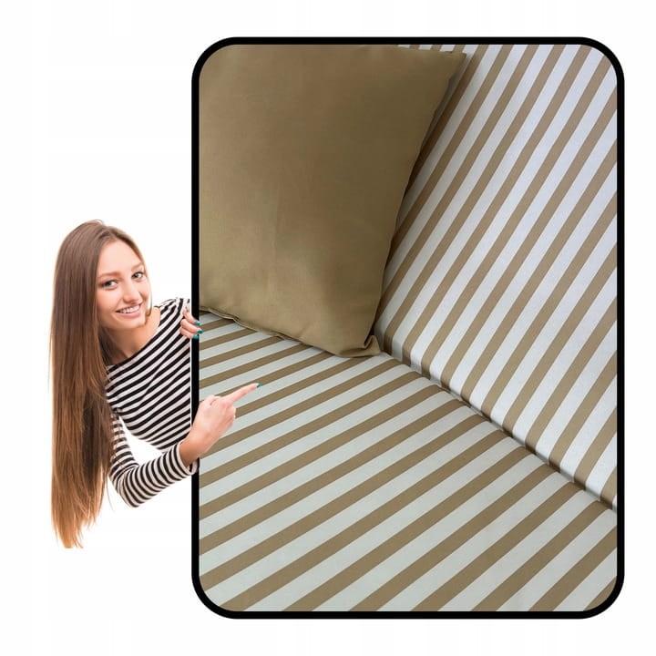 Huśtawka ogrodowa wolnostojąca Nrico 3 osobowa Beż + Białe paski