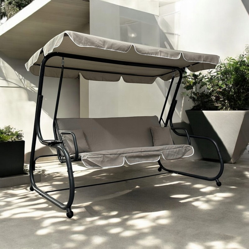 Huśtawka ogrodowa rozkładana Korda XXL duża Beż