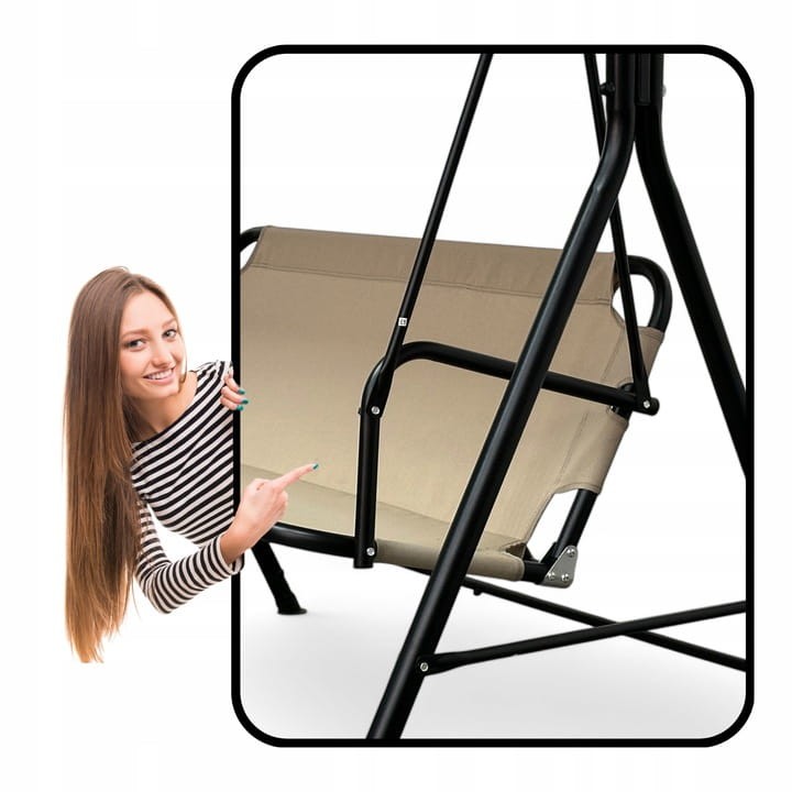 Huśtawka ogrodowa wolnostojąca Classic bujana 3 osobowa Jasny brąz (gold)