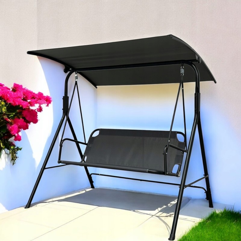 Huśtawka ogrodowa wolnostojąca Classic bujana 3 osobowa Szary