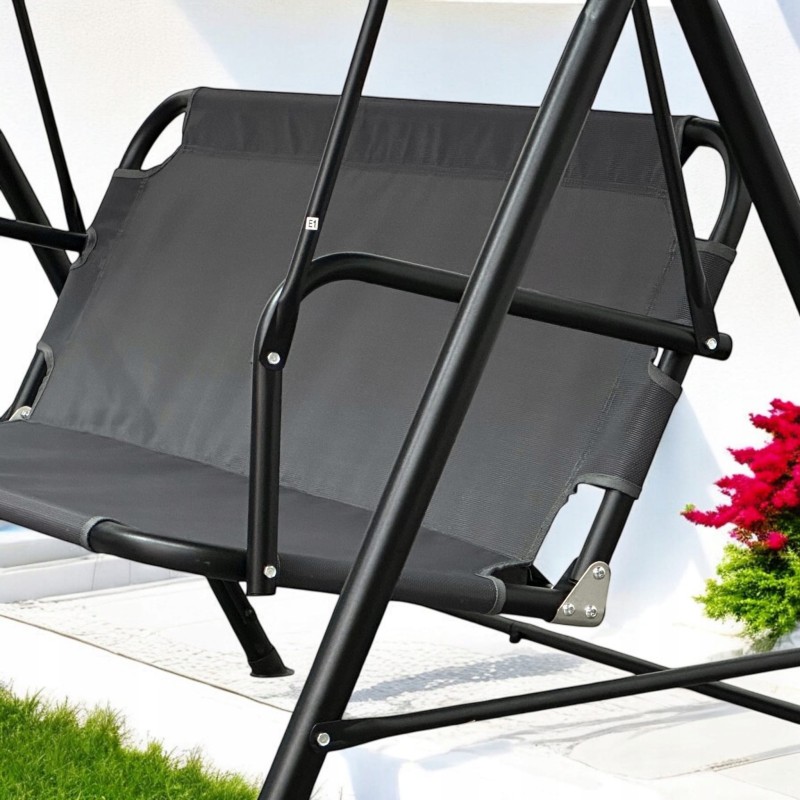 Huśtawka ogrodowa wolnostojąca Classic bujana 3 osobowa Szary