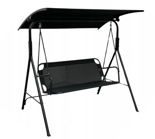 Huśtawka ogrodowa wolnostojąca Classic bujana 3 osobowa Czarny