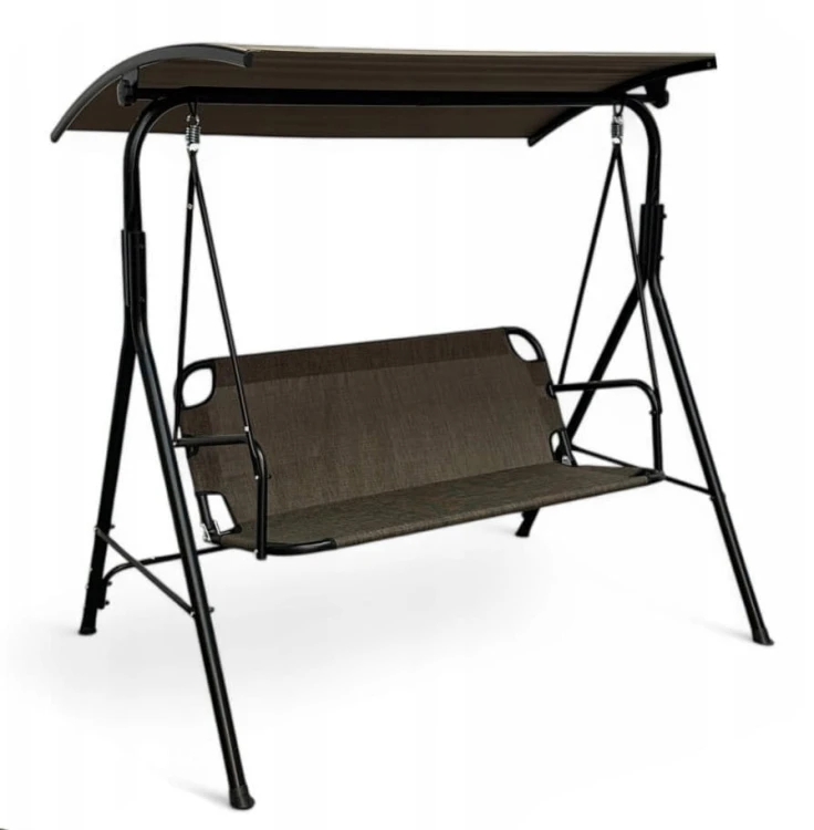 Huśtawka ogrodowa wolnostojąca Classic bujana 3 osobowa Brąz złoty