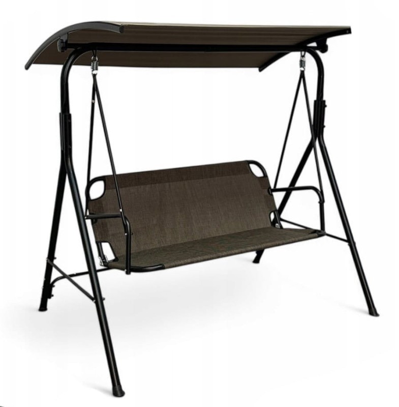 Huśtawka ogrodowa wolnostojąca Classic bujana 3 osobowa Brąz złoty