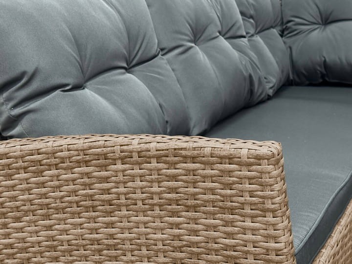 Narożnik ogrodowy technorattan + pufy i stolik Merida Naturalny