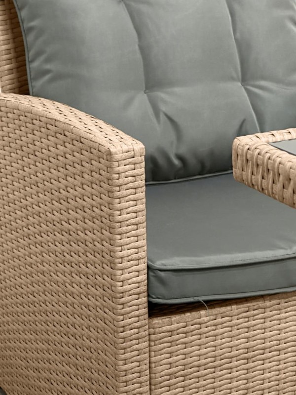 Zestaw mebli ogrodowych z technorattanu Maxipolo Naturalny