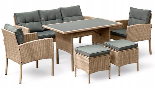 Zestaw mebli ogrodowych z technorattanu Puerto Naturalny