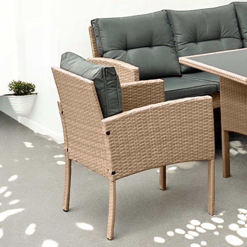 Zestaw mebli ogrodowych z technorattanu Puerto Naturalny