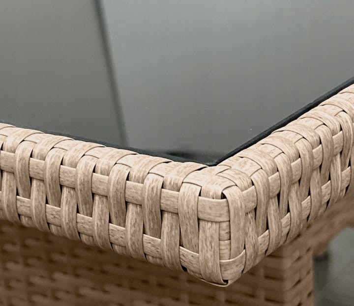 Narożnik ogrodowy z technorattanu Puerto BIG + stolik i 2x pufy Naturalny