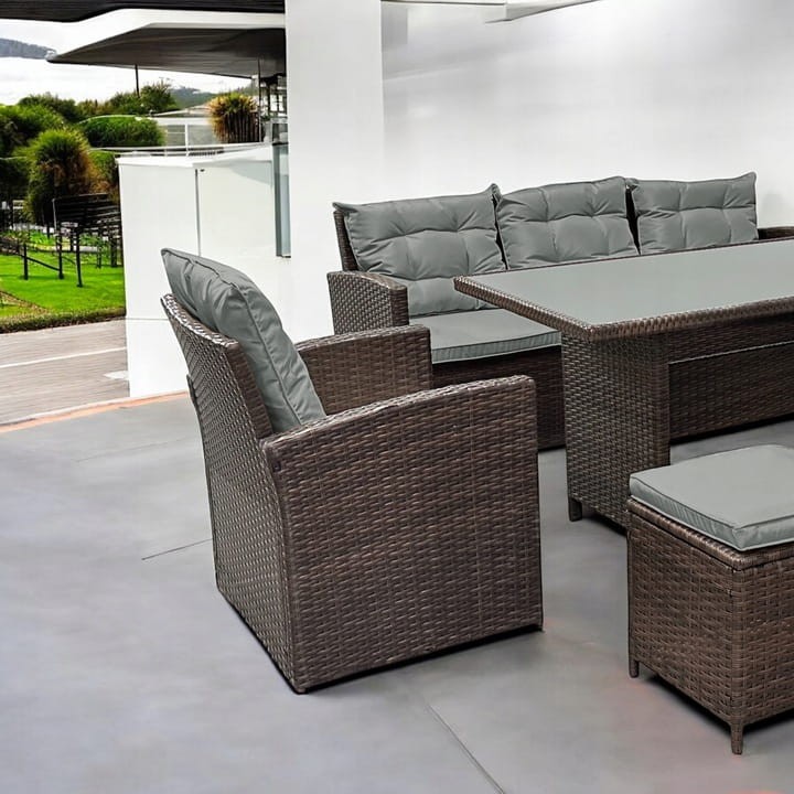 Zestaw mebli ogrodowych z technorattanu Maxipolo Brąz + p. szare