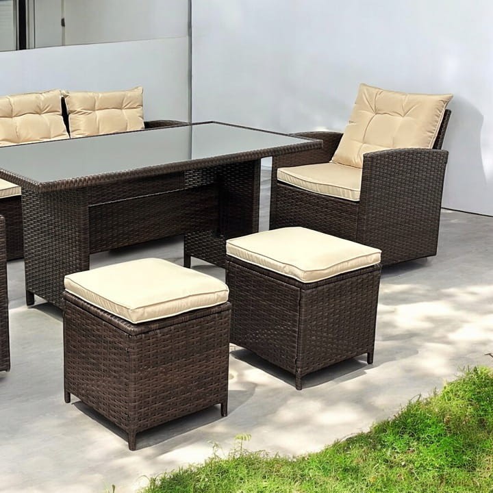 Zestaw mebli ogrodowych z technorattanu Maxipolo Brąz