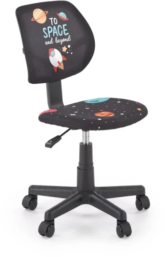 Fotel obrotowy Bingo z regulacją wysokości i nadrukiem do pokoju młodzieżowego czarny