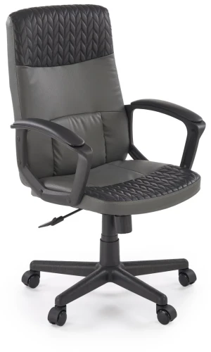 Fotel obrotowy Bjorn eco skóra z mechanizmem TILT do biura czarny/popielaty