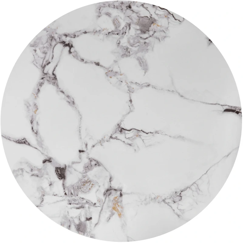 Zestaw 3 stolików kawowych Gilda okrągłe w stylu glamour biały marmur/złoty