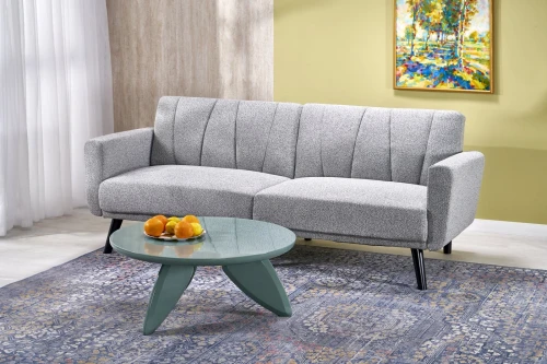 Sofa tapicerowana Larix trzyosobowa rozkładana w stylu skandynawskim do salonu popielaty