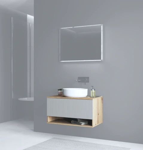 Szafka pod umywalkę Aviola z szufladą do łazienki 80 cm dąb artisan